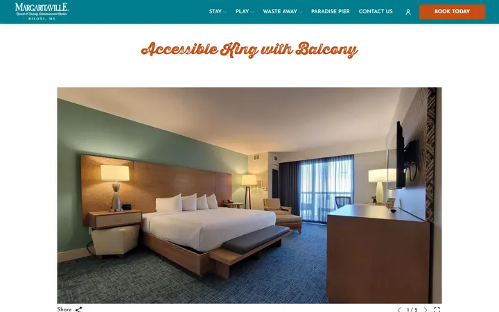 Accessible King with Balcony | Margaritaville Resort Biloxi