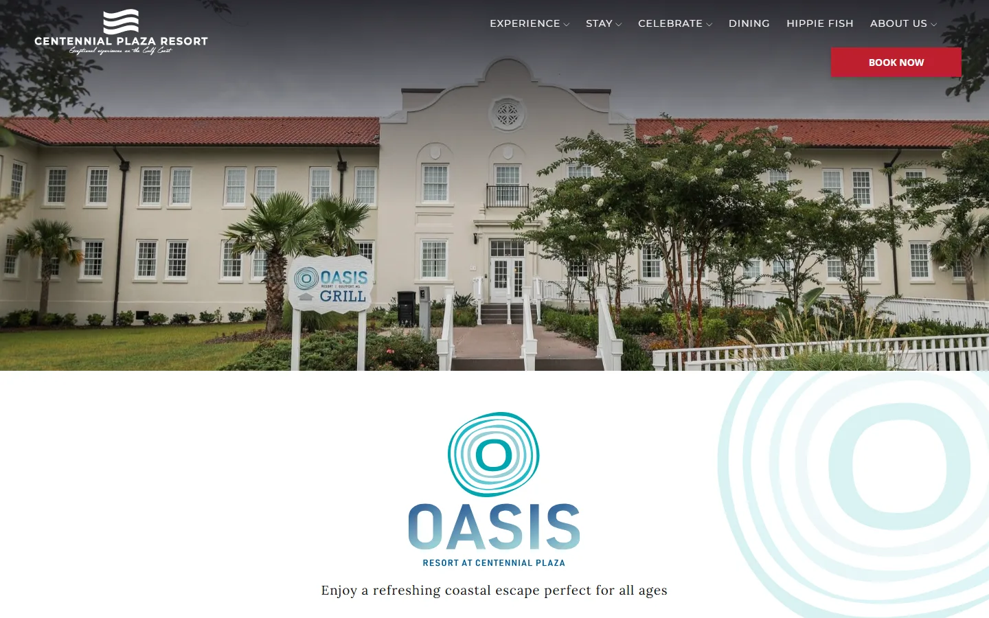 Captured website of Oasis Resort at Centennial Plaza