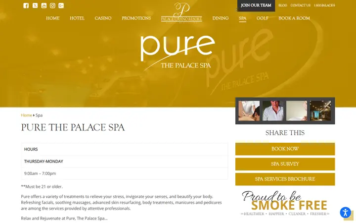 Pure Spa | Palace Casino Resort | Biloxi, MS | Smoke Free Casino