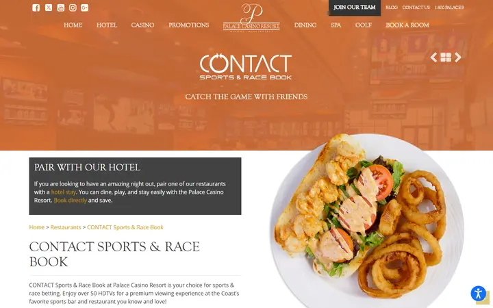 CONTACT Sports & Race Book - Palace Casino Resort - Biloxi, MS.