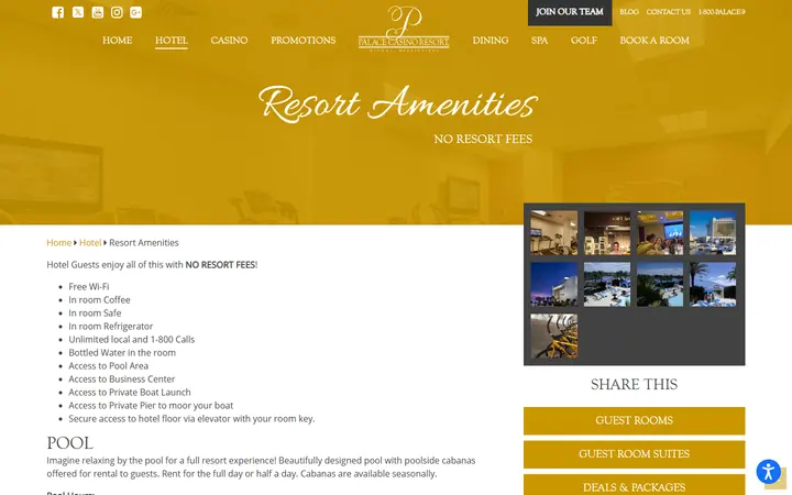 Resort Amenities | Palace Casino Resort | Biloxi, MS
