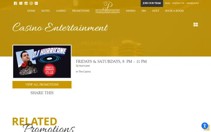 Casino Entertainment - Palace Casino Resort