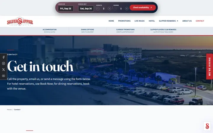Contact Us | Silver Slipper Casino & Hotel, Bay St. Louis MS
