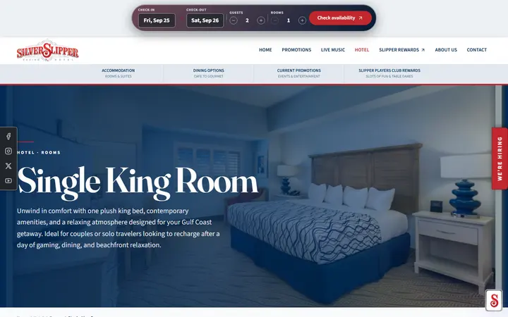 Single King Room | Silver Slipper Casino & Hotel, Bay St. Louis MS