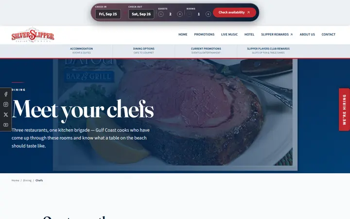 Meet Your Chefs | Silver Slipper Casino & Hotel, Bay St. Louis MS