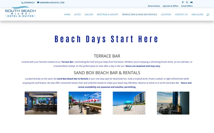 Terrace Bar & Sand Box Rentals - South Beach Biloxi Hotel