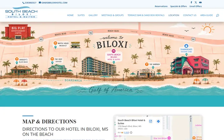 Hotels in Biloxi MS on the Beach | Map | South Beach Biloxi