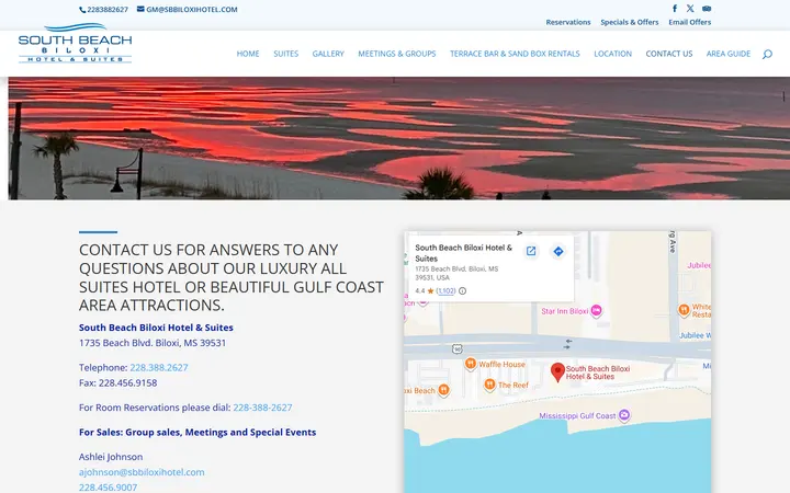 Hotels Biloxi MS | Contact | South Beach Biloxi Hotel & Suites