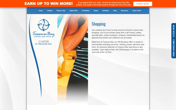 Shopping - Treasure Bay Casino & Hotel