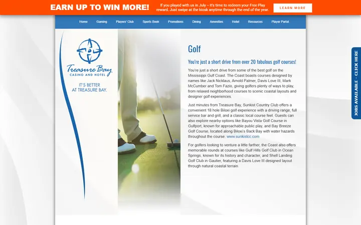 Golf - Treasure Bay Casino & Hotel