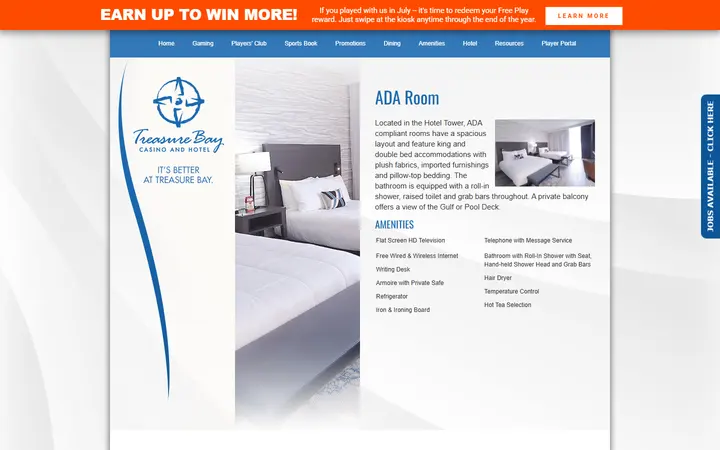 ADA Room - Treasure Bay Casino & Hotel