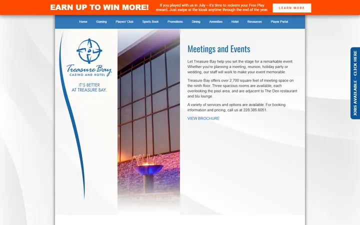 Meetings/Events - Treasure Bay Casino & Hotel
