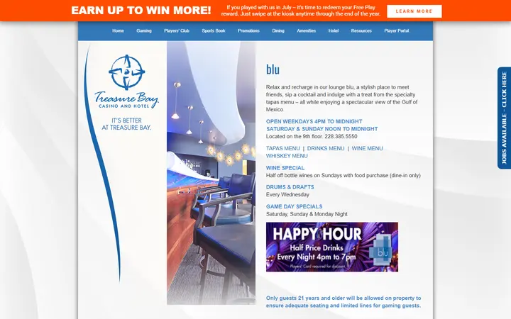 blu - Treasure Bay Casino & Hotel