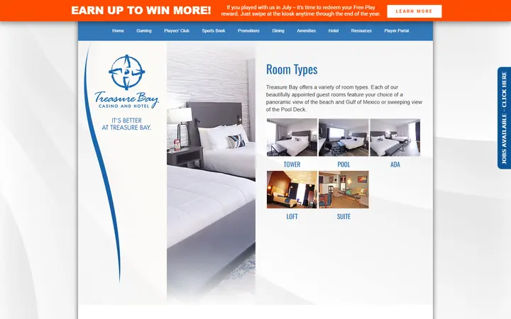 Room Types - Treasure Bay Casino & Hotel