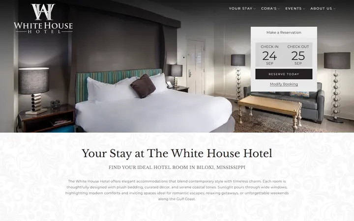Rooms | Hotel Biloxi MS | The White House Hotel