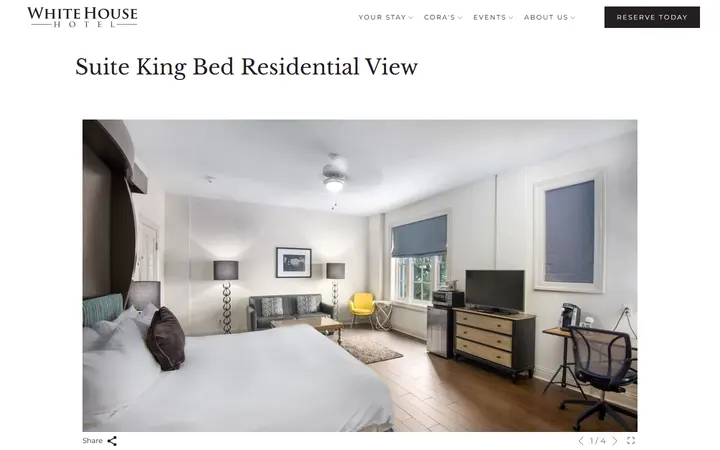 Suite King Bed Residential View | The White House Hotel