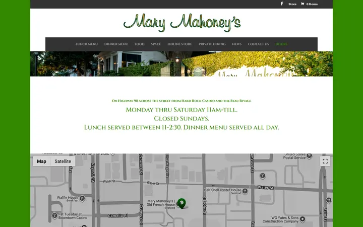 /hours — Mary Mahoney's | Old French House