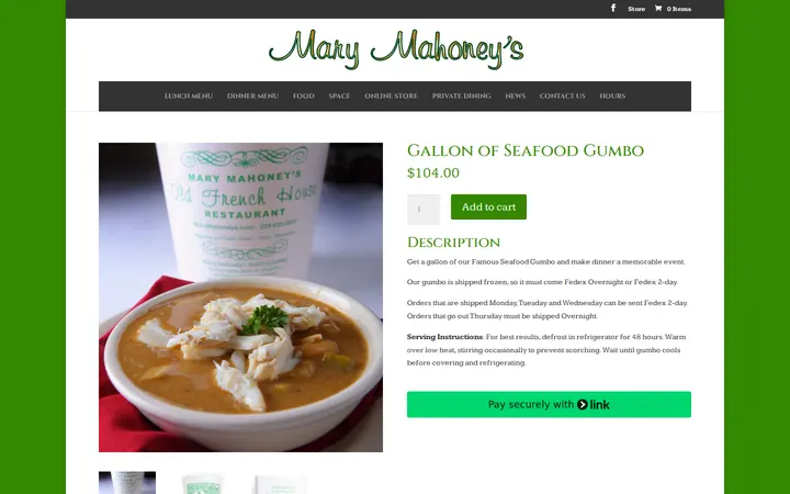 /product/gallon-of-gumbo — Mary Mahoney's | Old French House