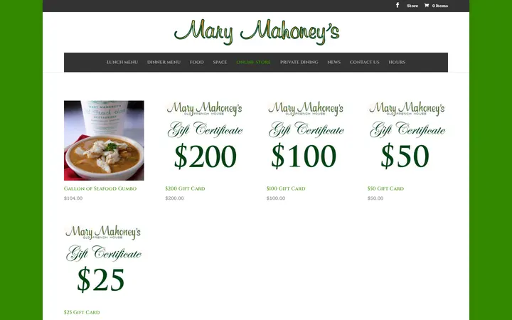 /online-store — Mary Mahoney's | Old French House