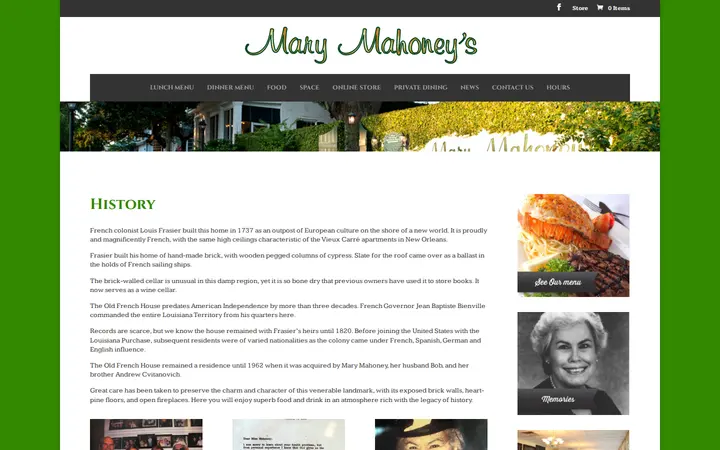 /history — Mary Mahoney's | Old French House
