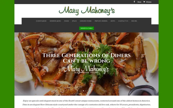 Website of Mary Mahoney's | Old French House
