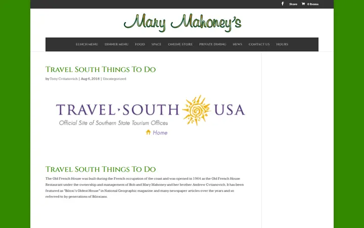 /travel-south-things-to-do — Mary Mahoney's | Old French House