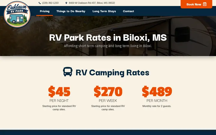 /pricing — Oaklawn RV Park