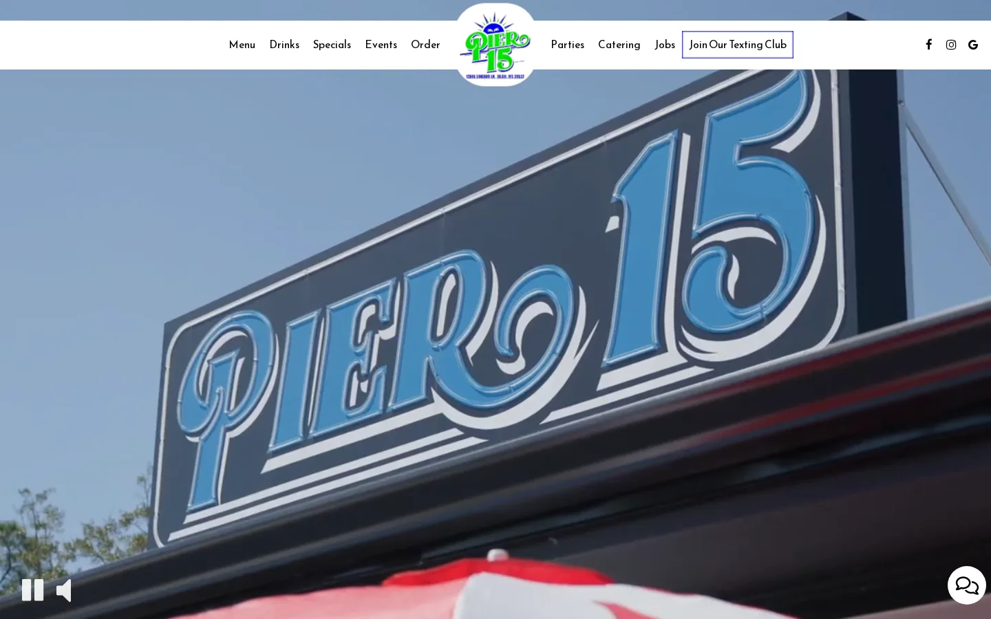 Viewport capture of Pier15 official website