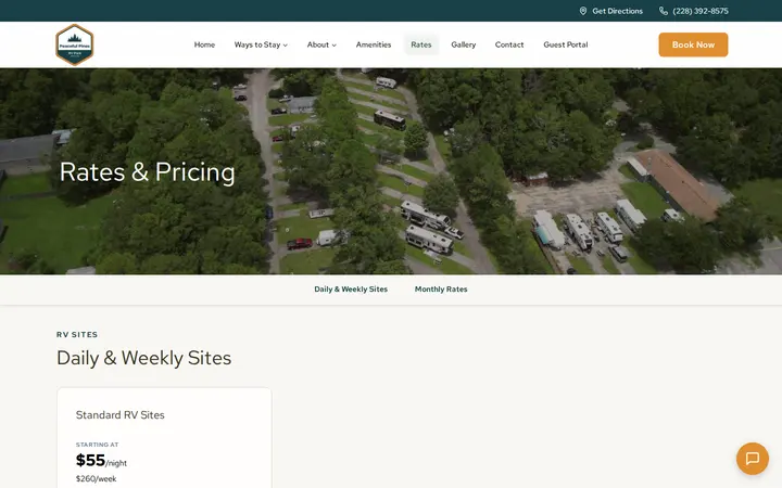 /rates — Peaceful Pines RV Park
