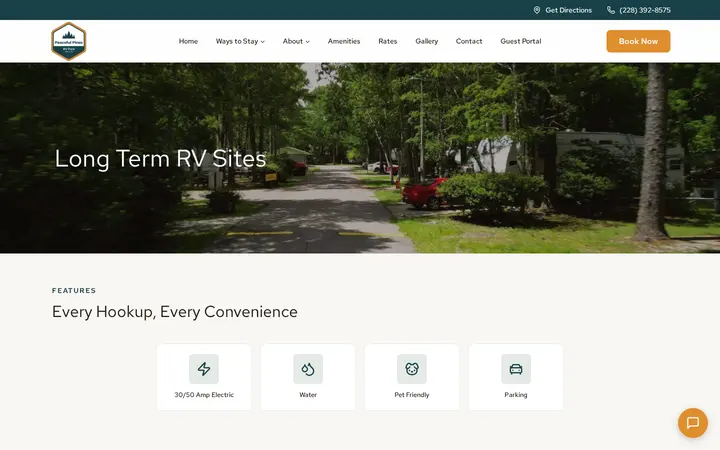 /ways-to-stay/long-term-rv-sites — Peaceful Pines RV Park