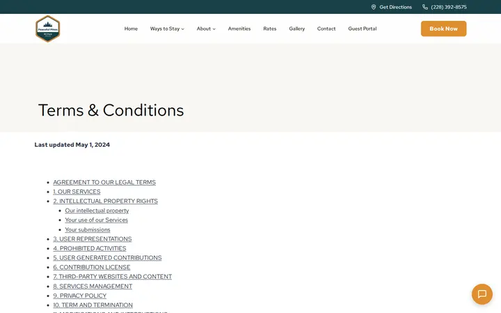 /terms-conditions — Peaceful Pines RV Park