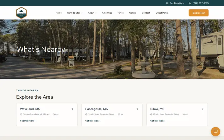 /about/nearby — Peaceful Pines RV Park