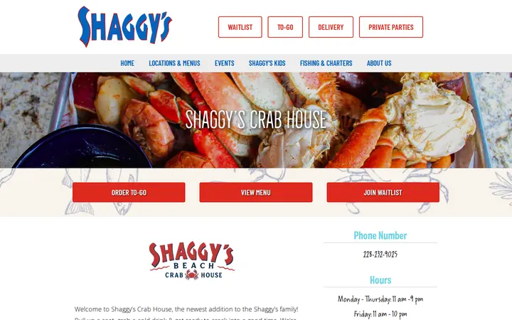 /locations/shaggys-crab-house — Shaggy's Biloxi Beach