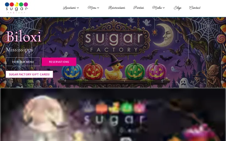 Website of Sugar Factory - Biloxi, MS