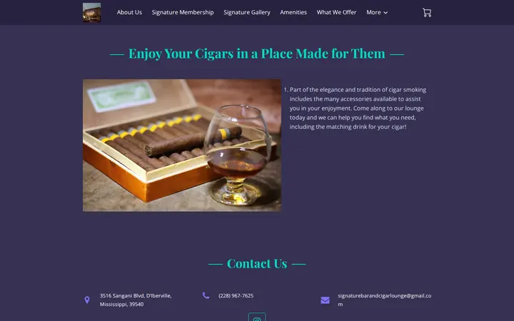 /about-us/enjoy-your-cigars-in-a-place-made-for-them-6342137 — Signature Bar & Cigar Lounge