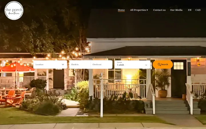 Website of The Porch Downtown