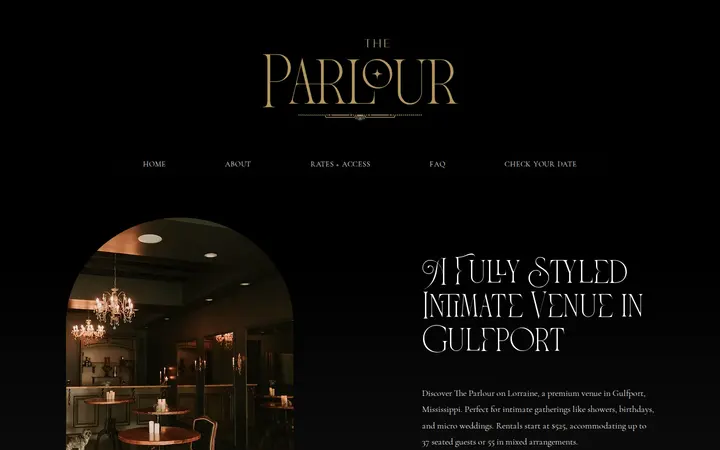 Website of The Parlour on Lorraine