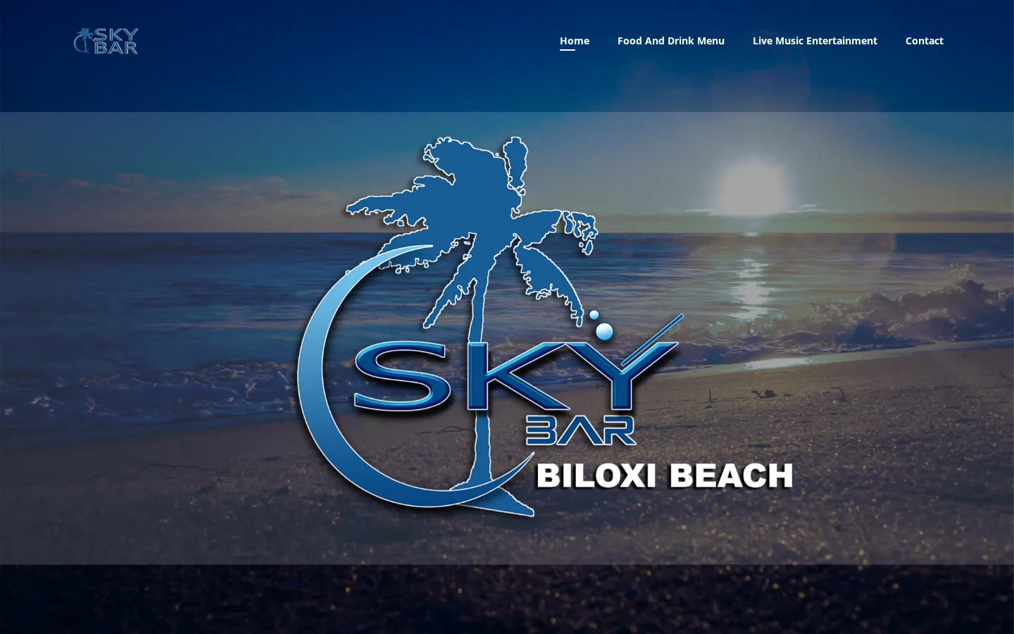 Viewport capture of The Sky bar official website