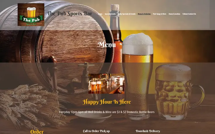 /menu-and-ordering — The Pub Sports Bar