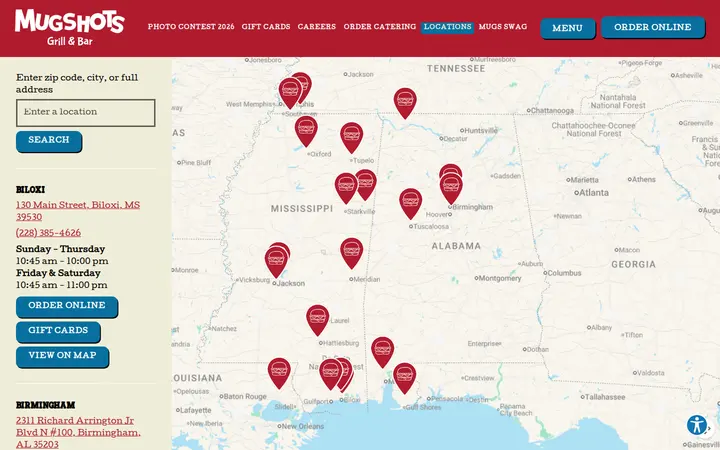 /locations — Mugshots Grill & Bar - Biloxi, MS