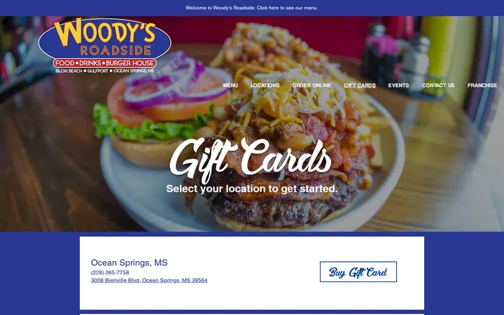/gift-cards — Woody’s Roadside Biloxi