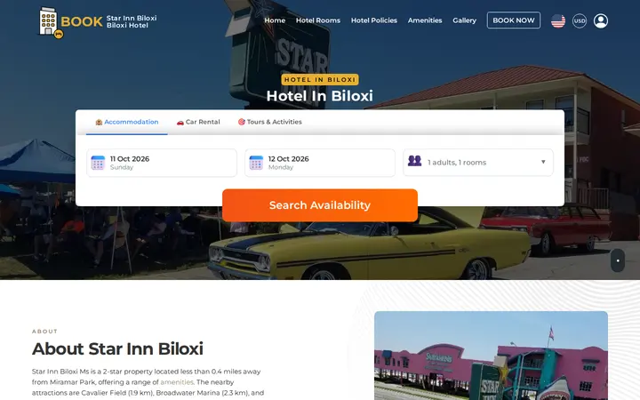 Website of Star Inn Biloxi