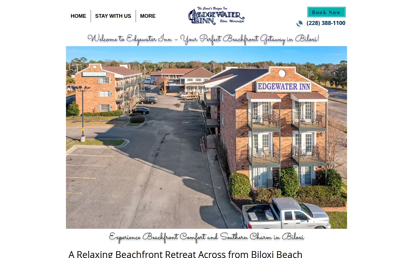Viewport capture of Edgewater Inn official website