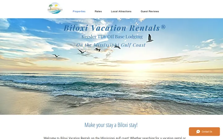 Website of Biloxi Vacation Rentals ® - Keesler TDY Off Base Lodging