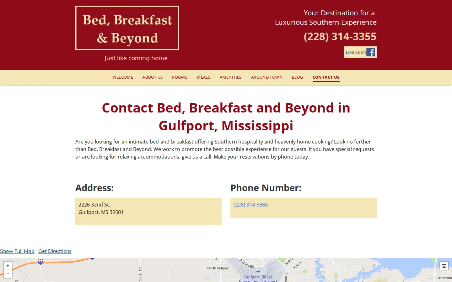 Viewport capture of Bed, Breakfast and Beyond official website
