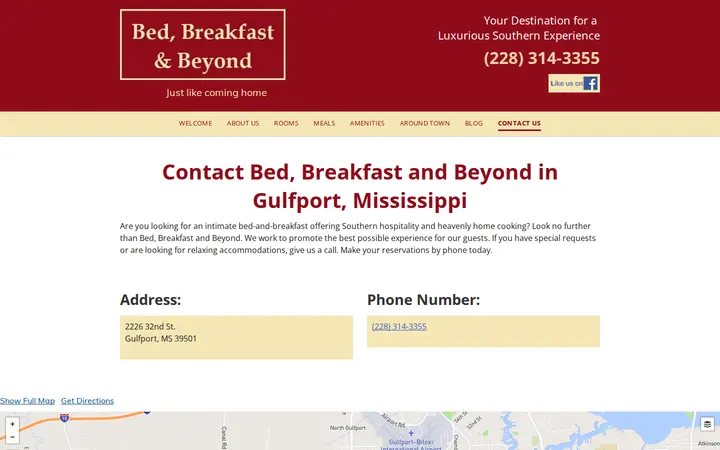 Website of Bed, Breakfast and Beyond