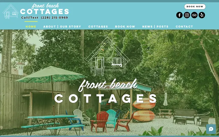 Website of Front Beach Cottages