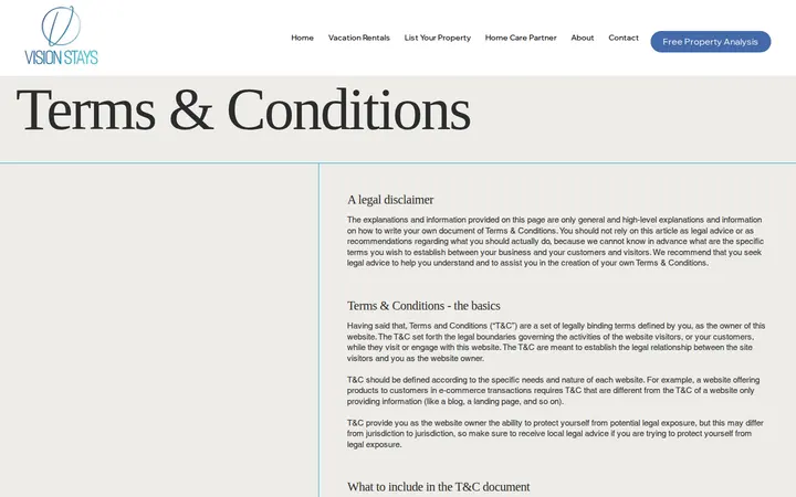 /terms-and-conditions — Vision Stays