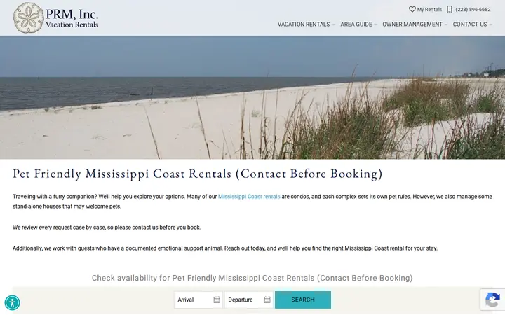 /pet-friendly-mississippi-coast-rentals — PRM, Inc. Vacation Rentals