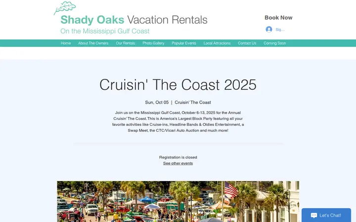 /event-details-registration/cruisin-the-coast-2025 — Shady Oaks Vacation Rentals